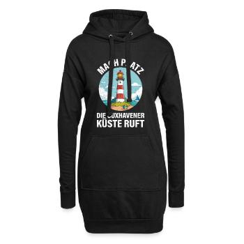 Nordsee Urlaub MACH PLATZ CUXHAVENER KÜSTE RUFT - Hoodie-Kleid - Schwarz - Vorne