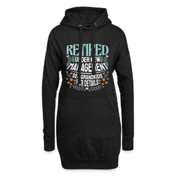 Ruhestand Siehe Enkelkinder Für Details Großmutter Opa - Hoodie-Kleid - Schwarz - Vorne