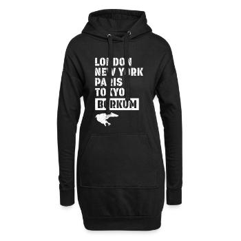 Vacances en mer du Nord LONDRES NEW YORK PARIS BORKUM - Sweat-shirt à capuche long Femme - noir - Devant