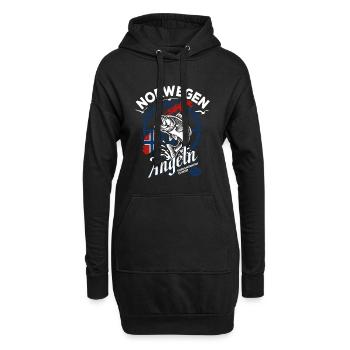 Excursion de pêche en Norvège 2026 - Cadeau de pêcheur - Sweat-shirt à capuche long Femme - noir - Devant