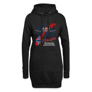 Polarkreis - Norwegen Urlaub Natur Geschenk - Hoodie-Kleid - Schwarz - Vorne