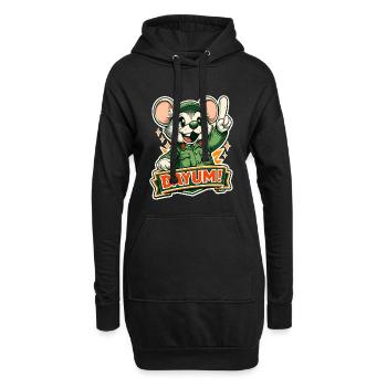 Dayum Mouse en uniforme vert - Sweat-shirt à capuche long Femme - noir - Devant