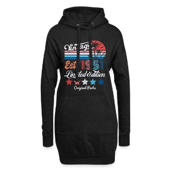 1951 Vintage Birthday Gift 75th Birthday 75 Years - Hoodie-Kleid - Schwarz - Vorne