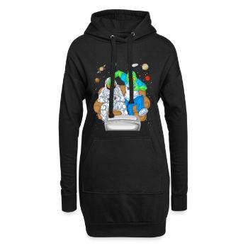 Alien Astronaut Gaming-Shirt - Hoodie-Kleid - Schwarz - Vorne