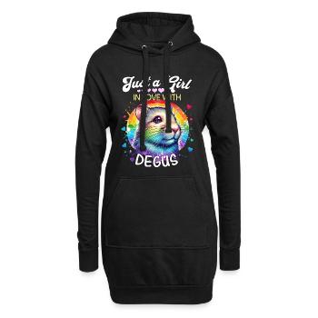 Degu Mädchen Degu - Hoodie-Kleid - Schwarz - Vorne