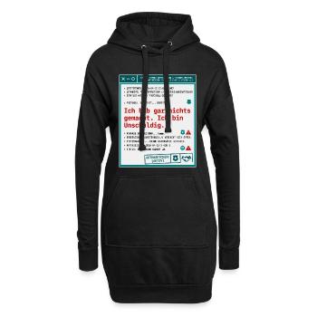 Polizei Protokoll Akte Unschuldig - Hoodie-Kleid - Schwarz - Vorne