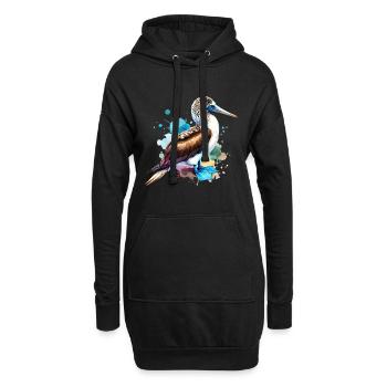 Motif des seins aux pieds bleus - Sweat-shirt à capuche long Femme - noir - Devant