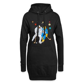 Astronaut Alien Weltraumhockeyshirt - Hoodie-Kleid - Schwarz - Vorne