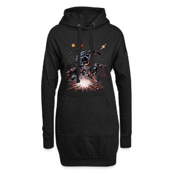 Télé-shirt Astronaut Punch Galaxy - Sweat-shirt à capuche long Femme - noir - Devant