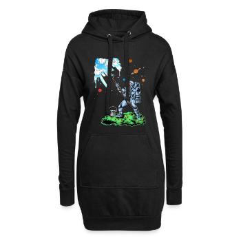 Astronaute peignant la chemise spatiale - Sweat-shirt à capuche long Femme - noir - Devant