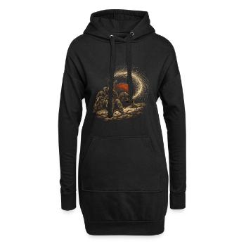 Vogelspinne - Hoodie-Kleid - Schwarz - Vorne