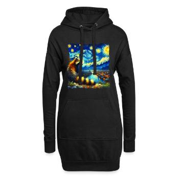 Nasenbär Starry Night - Hoodie-Kleid - Schwarz - Vorne