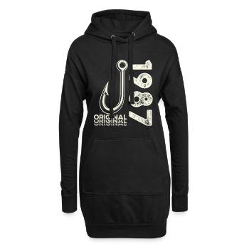 Cadeau pour le 39e anniversaire Pêcheur Pêcheur 1987 - Sweat-shirt à capuche long Femme - noir - Devant