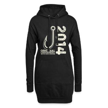 Cadeau pour le 12e anniversaire Pêcheur Pêcheur 2014 - Sweat-shirt à capuche long Femme - noir - Devant