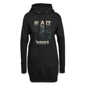 Apnée libre apnée Cœur synchronisé avec les vagues - Sweat-shirt à capuche long Femme - noir - Devant