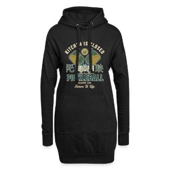Die Pickleball-Küche ist geschlossen, das Spiel ist bei Serve It Up geschlossen - Hoodie-Kleid - Schwarz - Vorne