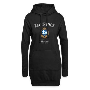 Souvenir de voyage de la couronne de Zakynthos en Grèce - Sweat-shirt à capuche long Femme - noir - Devant