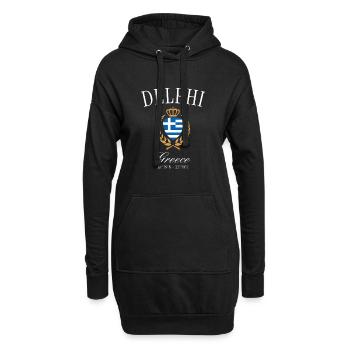 Couronne des armoiries de Delphe Grèce – Souvenir de voyage - Sweat-shirt à capuche long Femme - noir - Devant