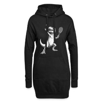 Tennis Player Dinosaur Tennis Tennis Masculin - Sweat-shirt à capuche long Femme - noir - Devant