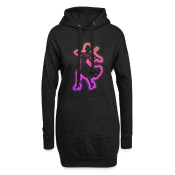 Geige Violinist Kinder Damen Mädchen Violine - Hoodie-Kleid - Schwarz - Vorne