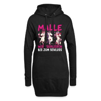 Malle : Nous montons jusqu’à la fin de la licorne - Sweat-shirt à capuche long Femme - noir - Devant