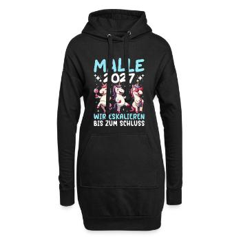 Malle 2027 Wir Eskalieren Bis Zum Schluss Einhorn - Hoodie-Kleid - Schwarz - Vorne