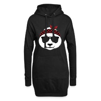 Lunettes de soleil Cool Panda Bear - Sweat-shirt à capuche long Femme - noir - Devant