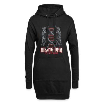 Wikinger DNA Axt Symbol – Es liegt im Blut - Hoodie-Kleid - Schwarz - Vorne