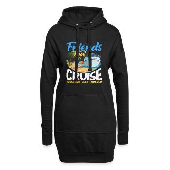 Freunde Kreuzfahrt Gemeinsam Urlaub Reise - Hoodie-Kleid - Schwarz - Vorne