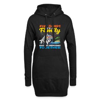 Voyage en famille sur le navire qui rend les souvenirs drôles - Sweat-shirt à capuche long Femme - noir - Devant