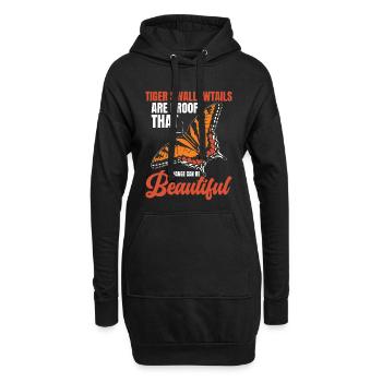 Entomologie-Liebhaber Schmetterlingsinsekt Östlicher Tiger - Hoodie-Kleid - Schwarz - Vorne
