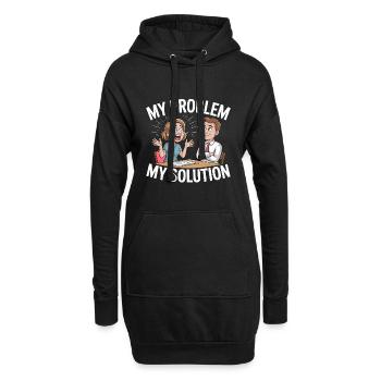 Professeur principal Mon problème Mon pictogramme Papa Maman - Sweat-shirt à capuche long Femme - noir - Devant