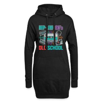 Cassette rétro oldschool des années 90 hip-hop - Sweat-shirt à capuche long Femme - noir - Devant