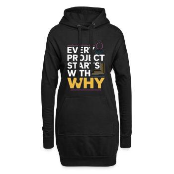 Éducateur designer : chaque projet commence Professeur d’art - Sweat-shirt à capuche long Femme - noir - Devant