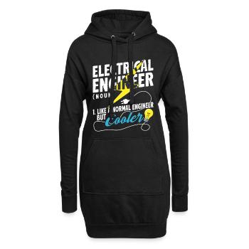Définition d’ingénieur électricien : Cool Drôle - Sweat-shirt à capuche long Femme - noir - Devant