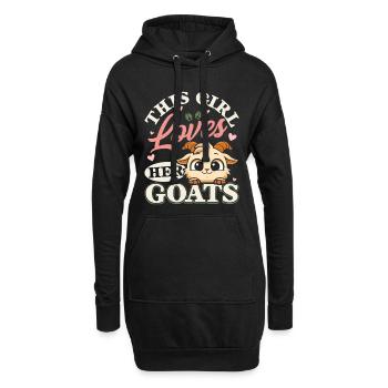 Lustige Ziegenliebhaber Landwirtschaft Tierfreunde - Hoodie-Kleid - Schwarz - Vorne