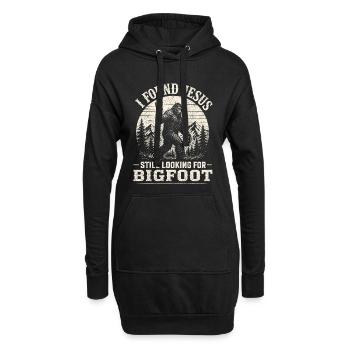J’ai trouvé Jésus toujours en train de chercher Bigfoot - Sweat-shirt à capuche long Femme - noir - Devant