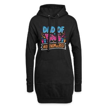 Papa des filles en infériorité numérique Papa fille - Sweat-shirt à capuche long Femme - noir - Devant