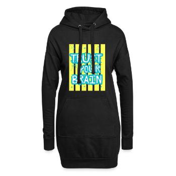Faites confiance à votre cerveau - Sweat-shirt à capuche long Femme - noir - Devant