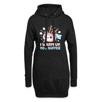 cornemuse cornemuse je m’échauffe tu souffres - Sweat-shirt à capuche long Femme - noir - Devant