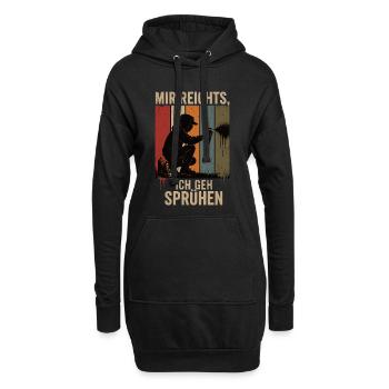 Mir reichts Ich geh sprühen Retro Graffiti Shirt - Hoodie-Kleid - Schwarz - Vorne