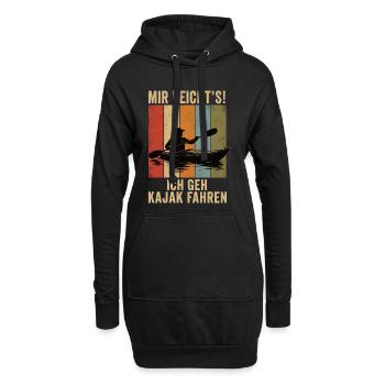 Mir reicht's Ich geh Kajak fahren Retro Kajak - Hoodie-Kleid - Schwarz - Vorne
