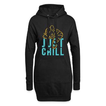 Just Chill Tiger – Entspannter Spruch - Hoodie-Kleid - Schwarz - Vorne