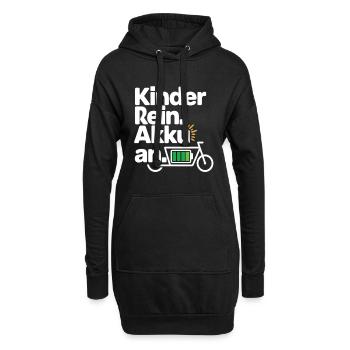 Kinder Rein Akku An E Bike Spruch - Hoodie-Kleid - Schwarz - Vorne