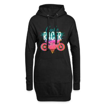 Moto – Cadeau Café Racer Rétro - Sweat-shirt à capuche long Femme - noir - Devant
