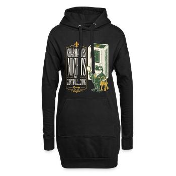 Charmantes Nichts mit Zentralheizung - Hoodie-Kleid - Schwarz - Vorne