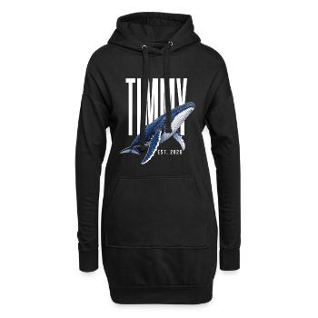 Timmy Wal Est 2026 Buckelwal Shirt - Hoodie-Kleid - Schwarz - Vorne