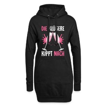 Die Klügere Kippt Nach - Hoodie-Kleid - Schwarz - Vorne