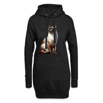 Siamkatze - Hoodie-Kleid - Schwarz - Vorne