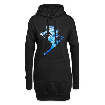 Skifahren bunt Skifahrer Kinder Herren Jungen Ski - Hoodie-Kleid - Schwarz - Vorne